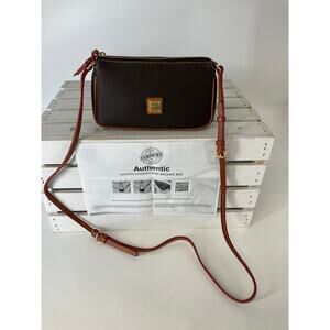 DOONEY & BOURKE SMALL BROWN PVC LEATHER CROSSOBDY BAG